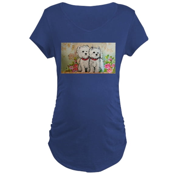CafePress - Spring Westies Maternity T Shirt - Maternity Dark T-Shirt