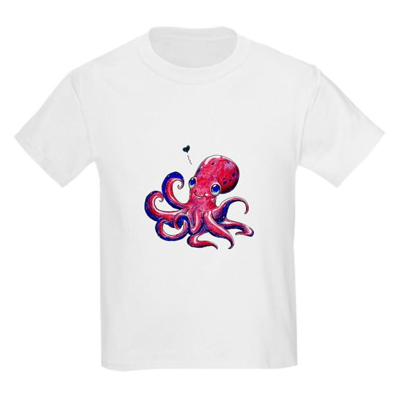 CafePress - Squid Love Kids Light T Shirt - Light T-Shirt Kids XS-XL