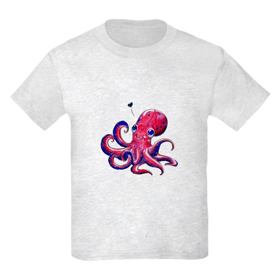 CafePress - Squid Love Kids Light T Shirt - Light T-Shirt Kids XS-XL