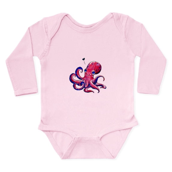 CafePress - Squid Love Long Sleeve Infant Body Suit - Long Sleeve Cotton Baby Bodysuit