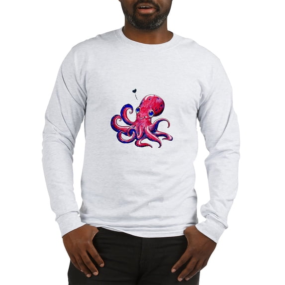 CafePress - Squid Love Long Sleeve T Shirt - Unisex Cotton Long Sleeve T-Shirt