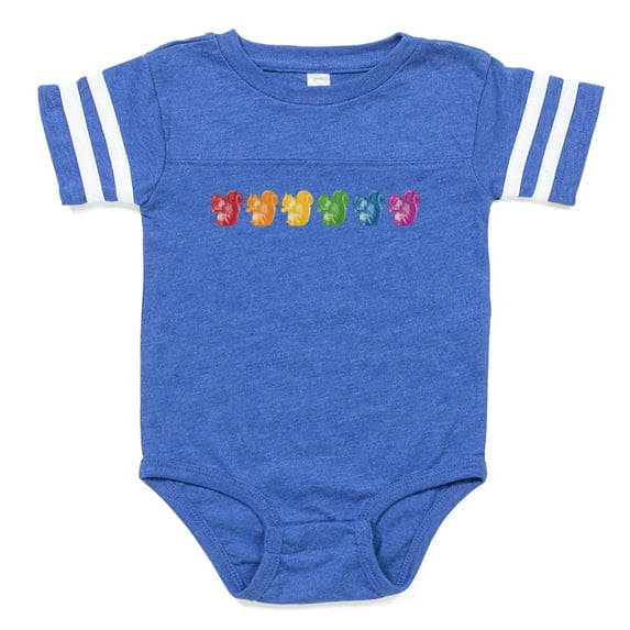 CafePress - Squirels_Rbw - Cute Infant Baby Football Bodysuit
