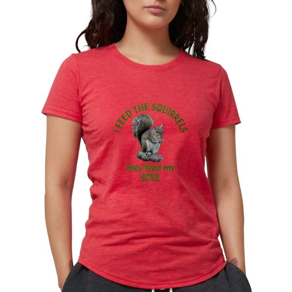 CafePress - Squirrel Feeder Women's Deluxe T Shirt - Womens Tri-blend T-Shirt