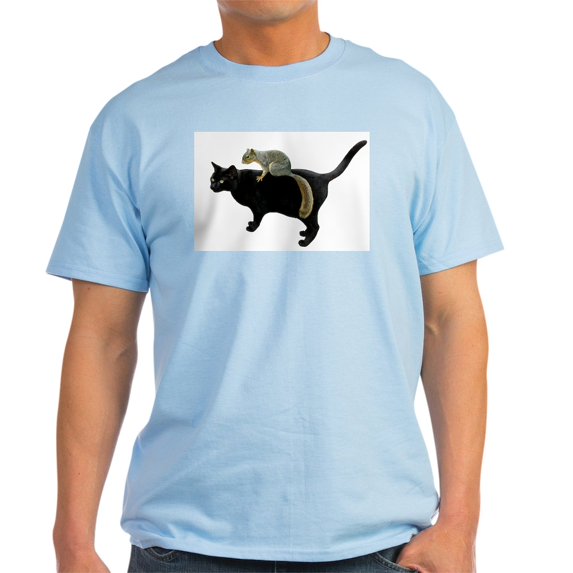 CafePress - Squirrel On Cat Light T Shirt - Men's Classic Graphic T-Shirt