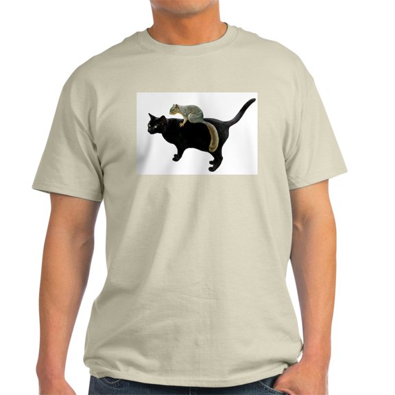 CafePress - Squirrel On Cat Light T Shirt - Men's Classic Graphic T-Shirt
