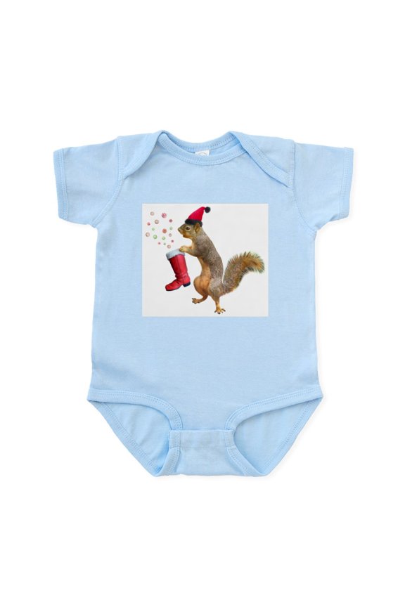 - Squirrel Red Boot Body Suit - Baby Light Bodysuit, Size Newborn - 24 Months