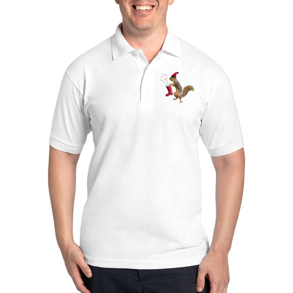CafePress - Squirrel Red Boot Golf Shirt - Golf Shirt, Pique Knit Golf Polo