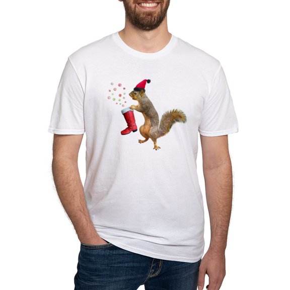 CafePress - Squirrel Red Boot T Shirt - Fitted T-Shirt, Vintage Fit Soft Cotton Tee