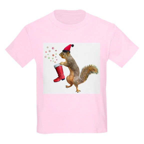 CafePress - Squirrel Red Boot T Shirt - Light Classic Kids Graphic, Short Sleeve T-Shirt, Sizes XS-XL