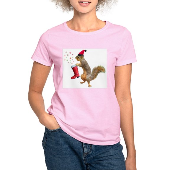 CafePress - Squirrel Red Boot T Shirt - Women's Classic T-Shirt