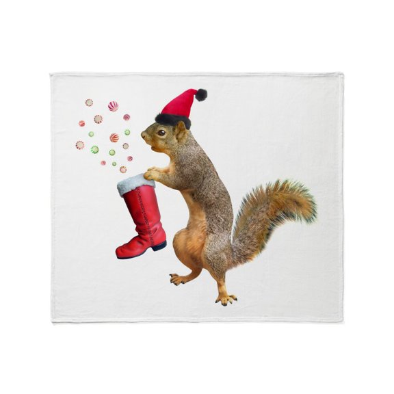 CafePress - Squirrel Red Boot Throw Blanket - Soft Fleece Throw Blanket, 50"x60" for All Ages