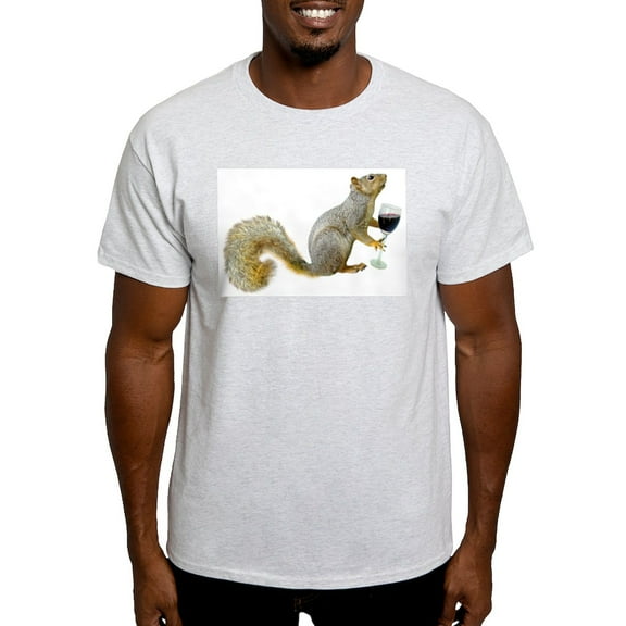 CafePress - Squirrel With Wine T Shirt - Men's Classic Graphic T-Shirt