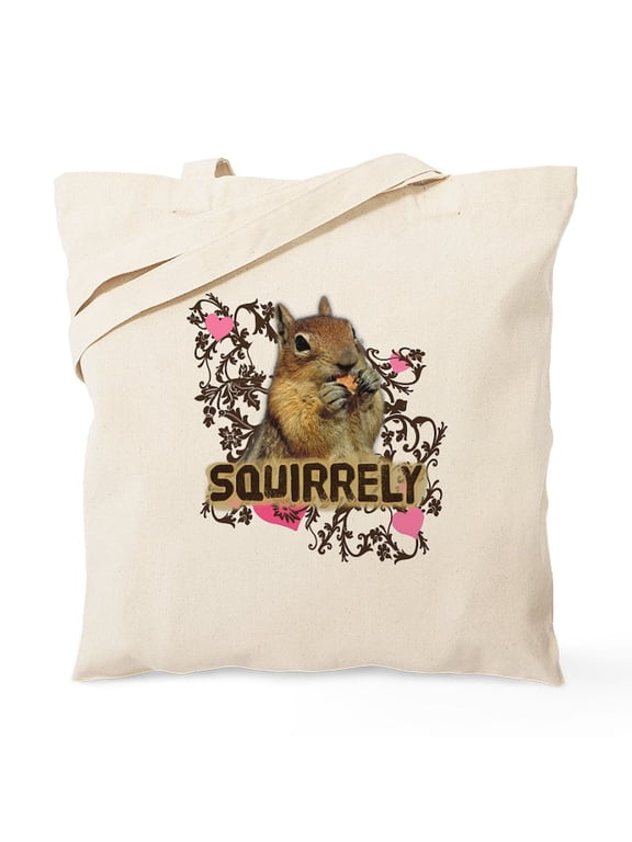 - Squirrely Squirrel Lover Tote Bag - Unisex Canvas Tote Bag, Beige, 1-Piece