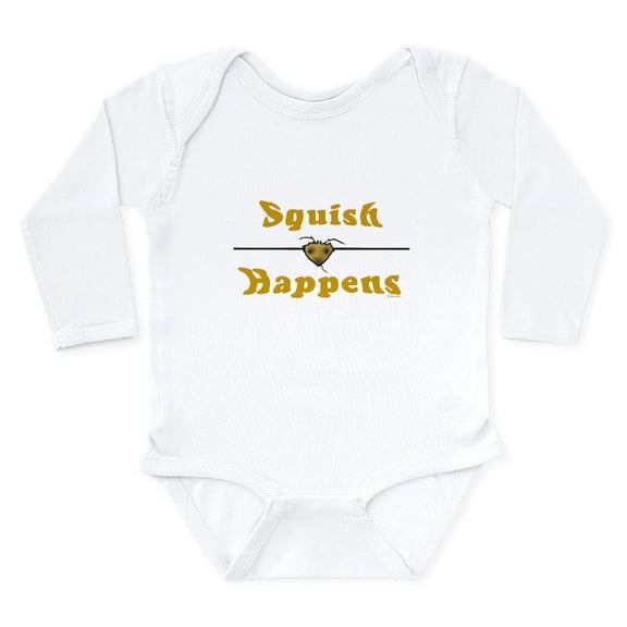 CafePress - Squish Happens Long Sleeve Infant Bodysuit - Long Sleeve Cotton Baby Bodysuit