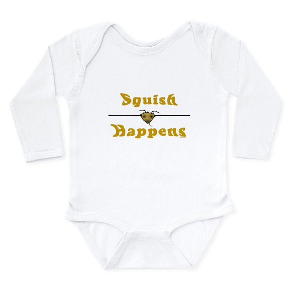CafePress - Squish Happens Long Sleeve Infant Bodysuit - Long Sleeve Cotton Baby Bodysuit