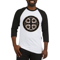 CafePress - St. Benedict Medal Baseball Jersey - Cotton Baseball Jersey, 3/4 Raglan Sleeve Shirt