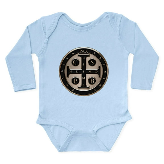 CafePress - St. Benedict Medal Body Suit - Long Sleeve Cotton Baby Bodysuit