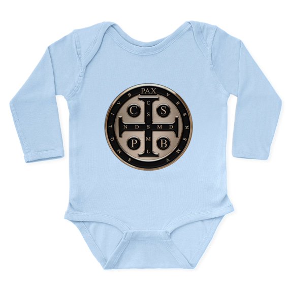 CafePress - St. Benedict Medal Body Suit - Long Sleeve Cotton Baby Bodysuit