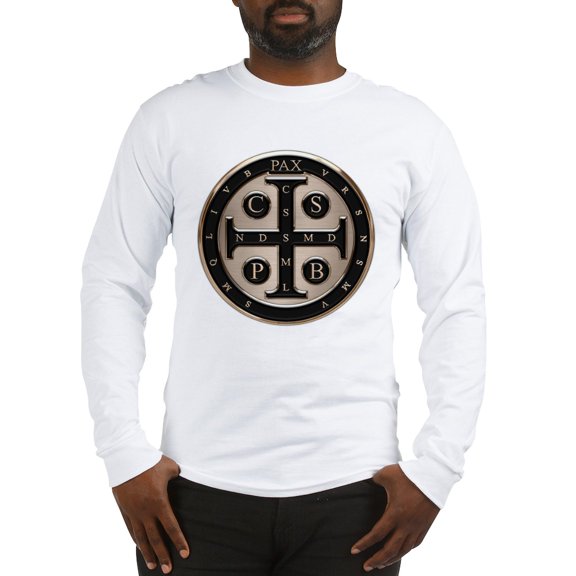 CafePress - St. Benedict Medal Long Sleeve T Shirt - Unisex Cotton Long Sleeve T-Shirt