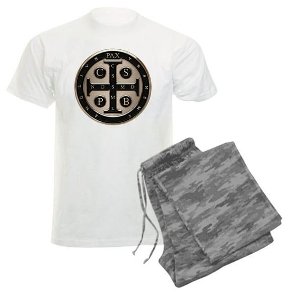 CafePress - St. Benedict Medal Pajamas - Men's Light Loose Fit Cotton Pajama Set