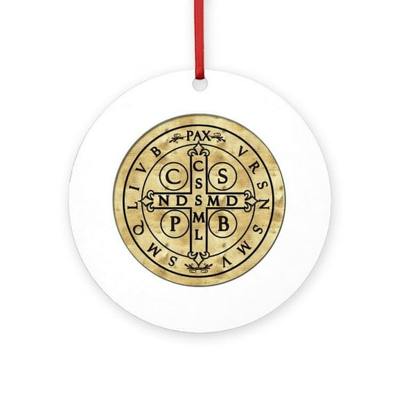 CafePress - St. Benedict Medal -  Round Wood Ornament 4"