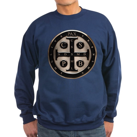 CafePress - St. Benedict Medal Sweatshirt - Classic Crew Neck Sweatshirt