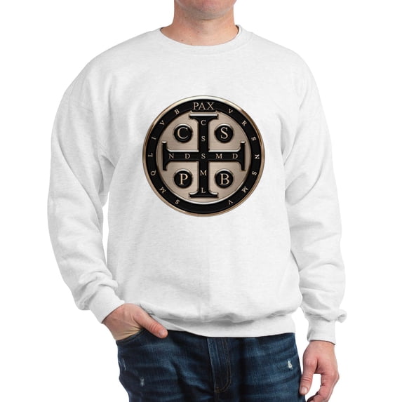CafePress - St. Benedict Medal Sweatshirt - Crew Neck Sweatshirt