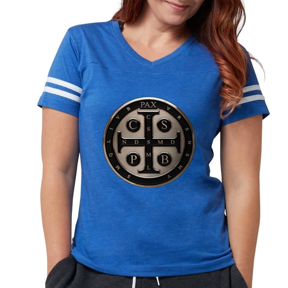 CafePress - St. Benedict Medal T Shirt - Womens Football Shirt
