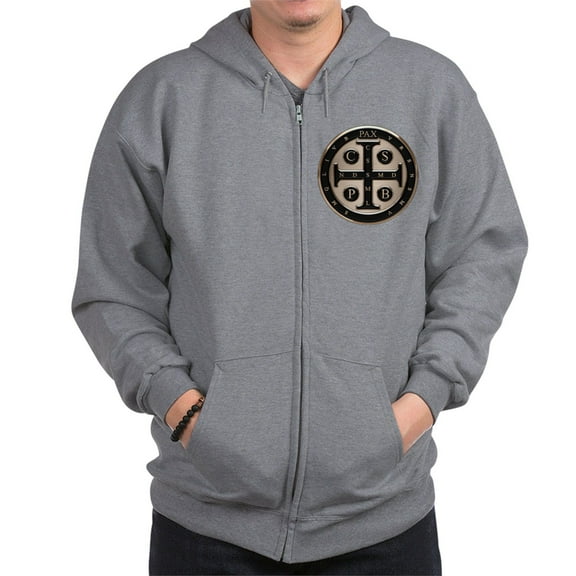 CafePress - St. Benedict Medal Zip Hoodie - Zip Hoodie, Classic Hooded Sweatshirt with Metal Zipper