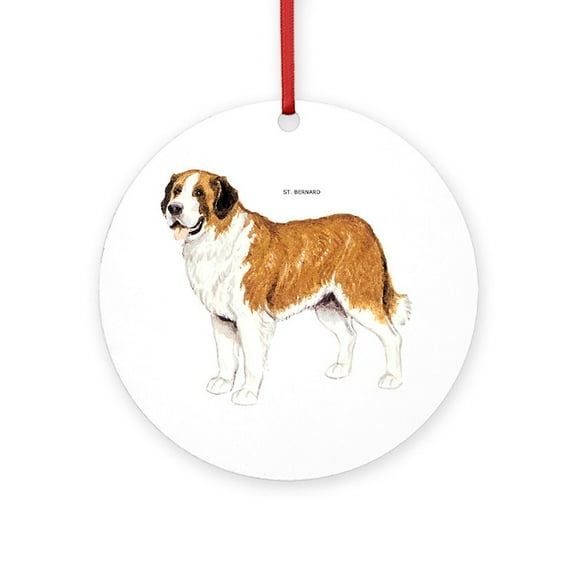 CafePress - St. Bernard Dog -  Round Wood Ornament 4"