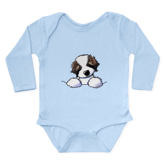 CafePress - St. Bernard Puppy Pocket Body Suit - Long Sleeve Cotton Baby Bodysuit
