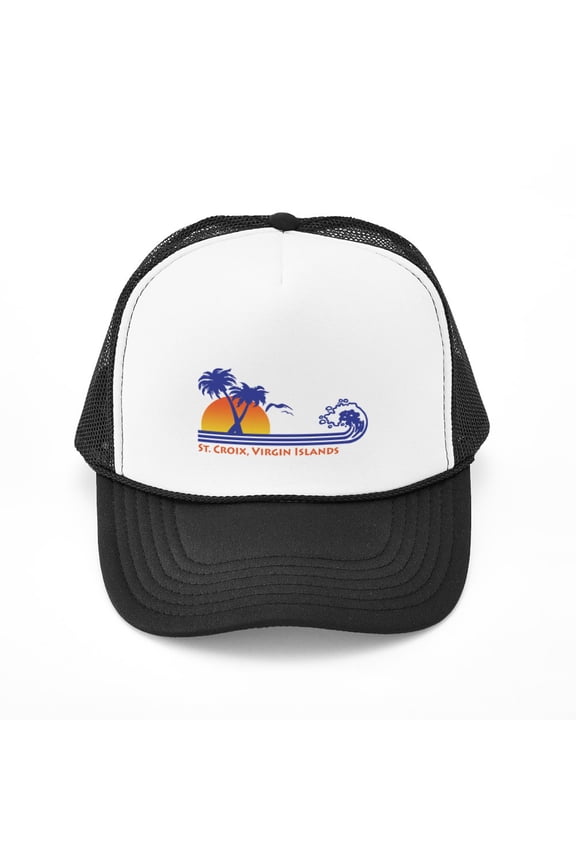 - St. Croix - Adjustable Unisex Printed Trucker Hat with Mesh Back