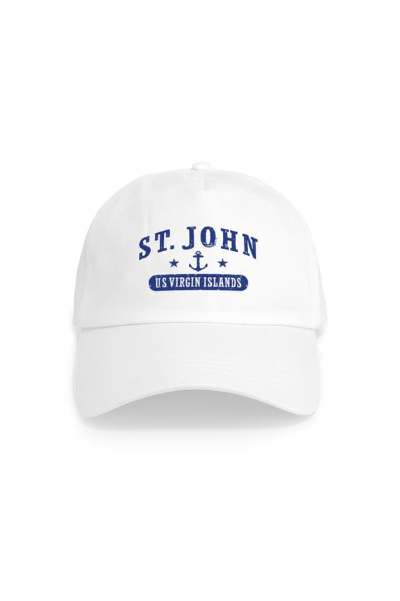 - St. John Cap - Adjustable 100% Brushed Unisex Casual Cotton Baseball Cap, Beige, 1