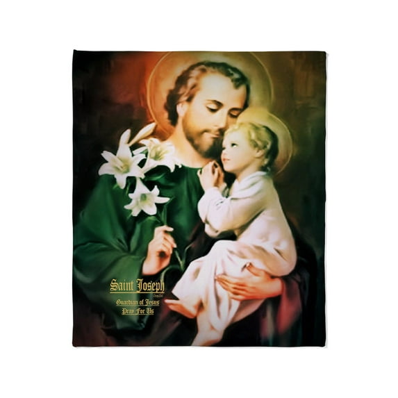CafePress - St Joseph Guardian Of Jesus Throw Blanket - Soft Fleece Throw Blanket, 50"x60" for All Ages