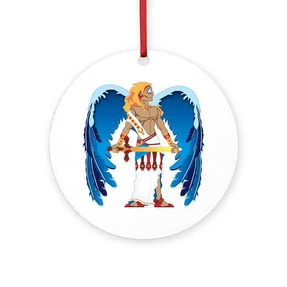 CafePress - St. Michael - Round Wood Ornament 4"