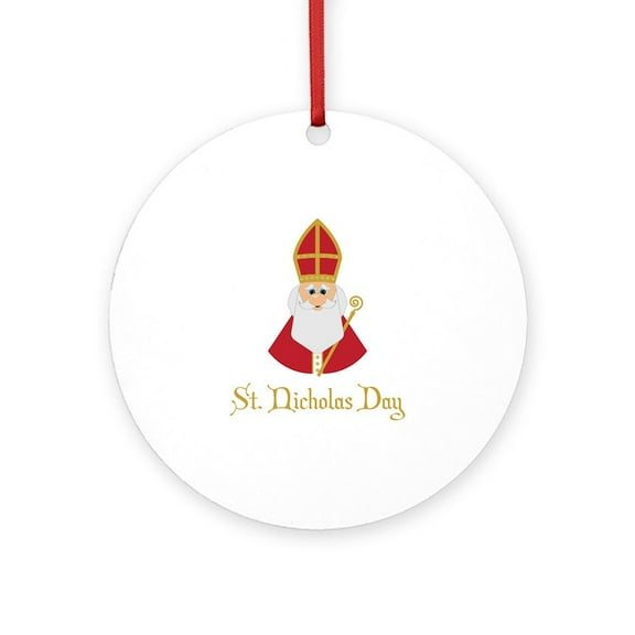 CafePress - St Nicholas Day -  Round Wood Ornament 4"