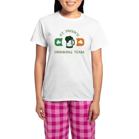 CafePress - St. Paddy's Drinking Team Women's Light Pajamas - Women's Short Sleeve Print T-Shirt and Pants Light Cotton Pajama Set