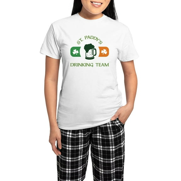 CafePress - St. Paddy's Drinking Team Women's Light Pajamas - Women's Short Sleeve Print T-Shirt and Pants Light Cotton Pajama Set