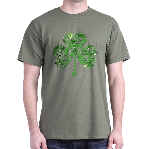 CafePress - St Paddys Day Shamrock Dark T Shirt - Men's Classic Graphic Cotton T-Shirt