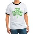 thumbnail image 1 of CafePress - St Paddys Day Shamrock Ringer T - 100% Cotton Ringed T-Shirt, 1 of 4