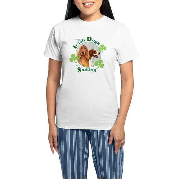 CafePress - St Pat 2 Setters Tote No Ha Women's Light Pajamas - Women's Short Sleeve Print T-Shirt and Pants Light Cotton Pajama Set