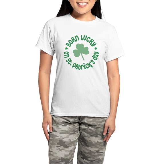 CafePress - St. Patrick's Day Birthday Women's Light Pajamas - Women's Short Sleeve Print T-Shirt and Pants Light Cotton Pajama Set
