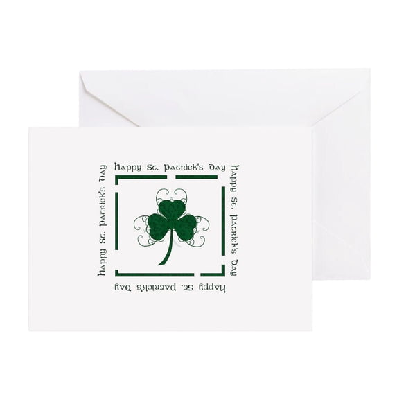 CafePress - St. Patrick's Day Card Elegant Simple - Greeting Card, Blank Inside Matte