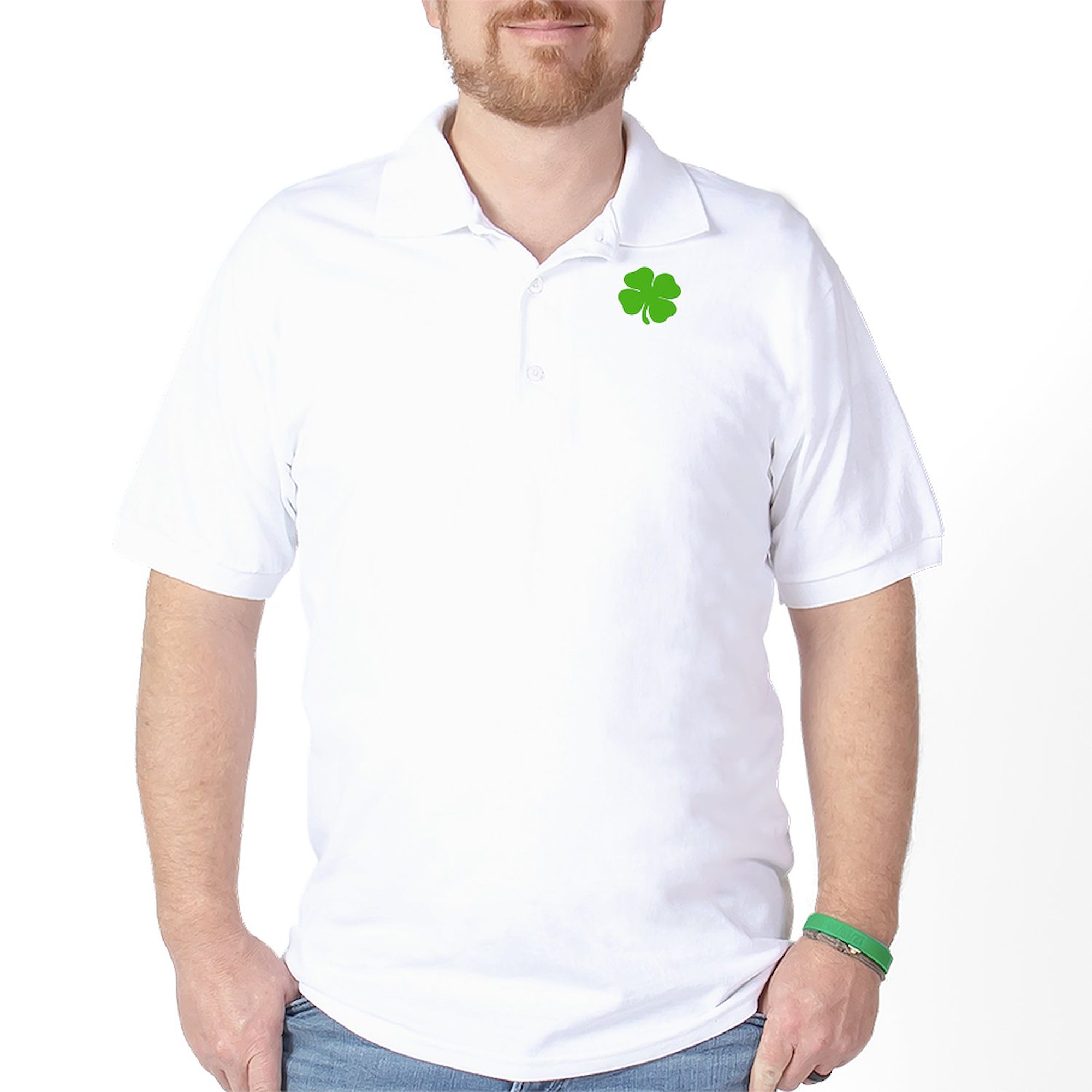 CafePress - St. Patrick's Day Shamrock Golf Shirt - Golf Shirt, Pique Knit Golf Polo - image 1 of 4