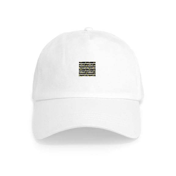 CafePress - St Patricks Black White Clover Cap - Adjustable 100% Brushed Unisex Casual Cotton Baseball Cap, Beige, 1