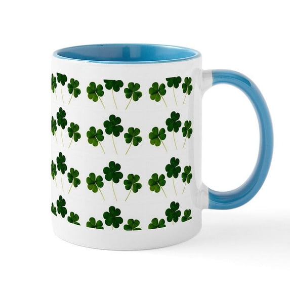 CafePress - St Patricks Day Shamrocks Mugs - 11 oz Ceramic Mug - Novelty Coffee Tea Cup