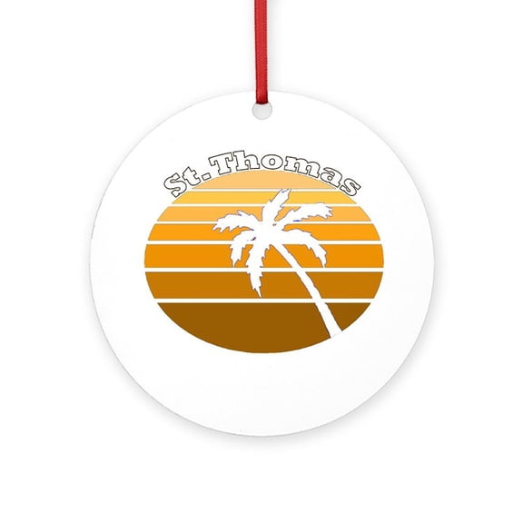 CafePress - St. Thomas, USVI -  Round Wood Ornament 4"
