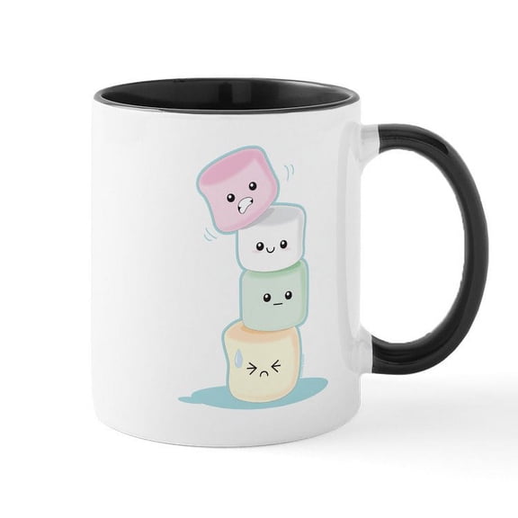 CafePress - Stacked Marshmallows Mug - 11 oz Ceramic Mug - Novelty Coffee Tea Cup