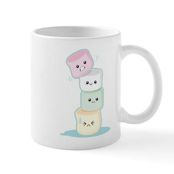 CafePress - Stacked Marshmallows Mug - 11 oz Ceramic Mug - Novelty Coffee Tea Cup