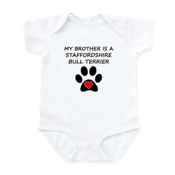 CafePress - Staffordshire Bull Terrier Brother Body Suit - Baby Light Bodysuit, Size Newborn - 24 Months